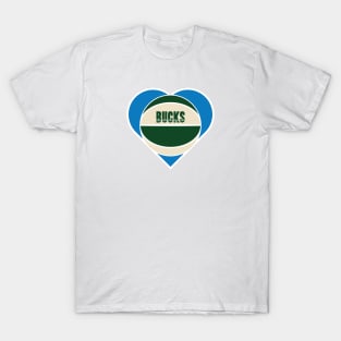 Heart Shaped Milwaukee Bucks Basketball T-Shirt